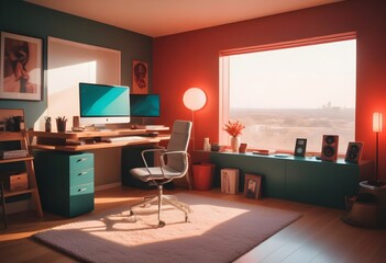 minimalist interior design style futuristic home office sleek furniture state of the art technology
