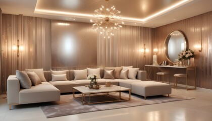 Fototapeta premium minimalist interior design style futuristic home office sleek furniture state of the art technology