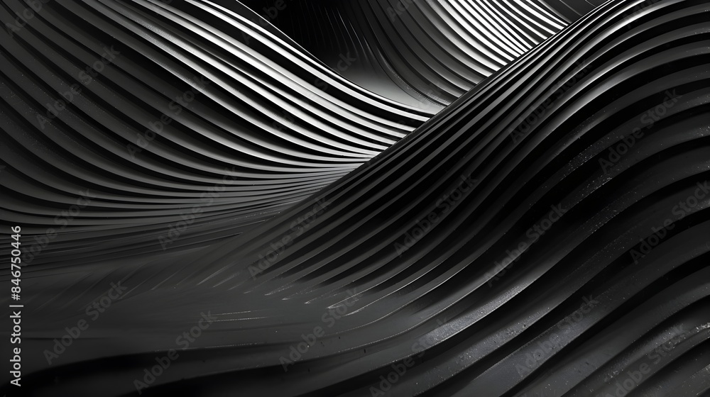 Poster captivating abstract monochrome waves and curves,elegant minimal graphic design