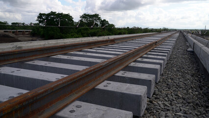 railroad tracks in the distance