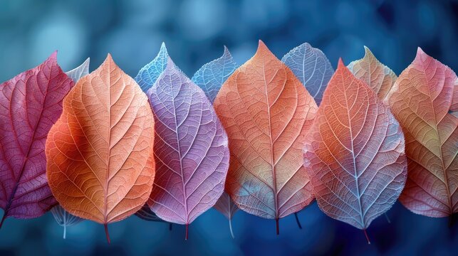 A beautiful image of autumn leaves in various shades of red, orange, yellow, and purple. 