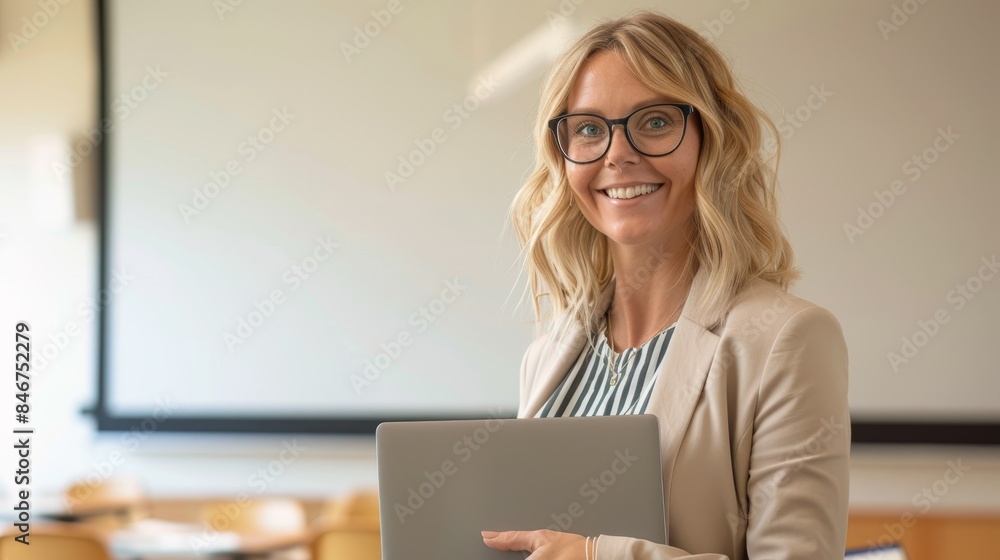 Wall mural the smiling professional teacher