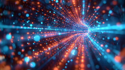 Naklejka premium Abstract 3d digital background, lines, perspective, speed, for tech, data, audio, graphics.