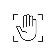 Obraz premium Hand scan icon. Simple hand scan icon for social media, app, and web design. Vector illustration.