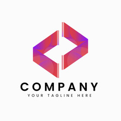 Abstract logo design template vector illustration with beautiful gradient colors.