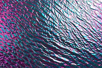 Rough and Crumpled Holographic Paper. Colorful Foil Texture, Vibrant Background