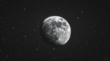 Naklejka premium Moon visible in the nighttime sky