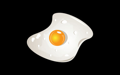 flat vector illustration of a fried egg 