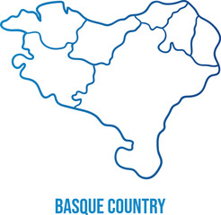 The Basque Country (greater region) with provinces borders simplified map.