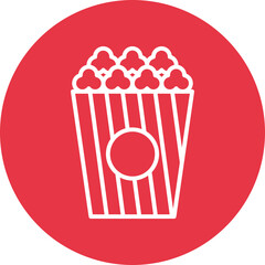 Popcorn line circle icon