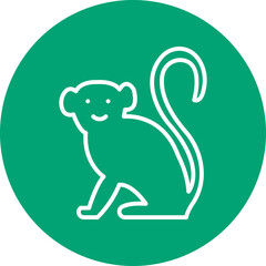 Monkey line circle icon