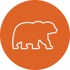 Bear line circle icon