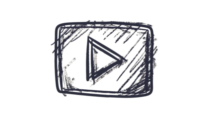 Play button on transparent background