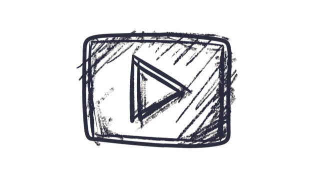 Play button on transparent background