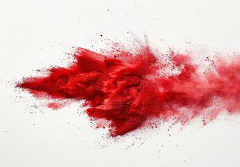 The red paint splattered all over the wall.