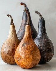 A group of pumpkins in various shades, arranged for a fall or harvest-themed image.
