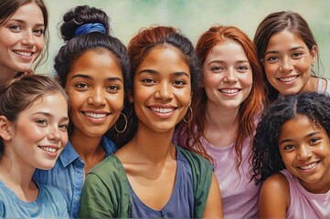 Diverse Beauty: A Group of Radiant Individuals Embracing Unity and Inclusivity