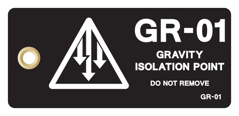 GR01 Gravity Isolation Point Tag Label Symbol Sign, Vector Illustration, Isolate On White Background. EPS10