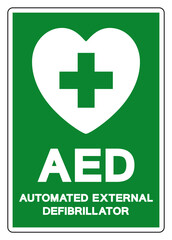 AED Automated External Defibrillator Symbol Sign, Vector Illustration, Isolate On White Background Label .EPS10