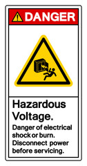 Danger Hazardous voltage Symbol Sign, Vector Illustration, Isolate On White Background Label .EPS10