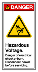 Danger Hazardous voltage Symbol Sign, Vector Illustration, Isolate On White Background Label .EPS10