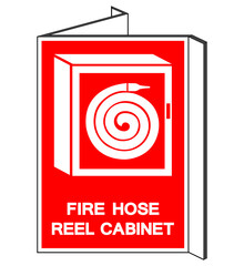 Fire Hose Reel Cabinet Symbol Sign, Vector Illustration, Isolate On White Background Label. EPS10
