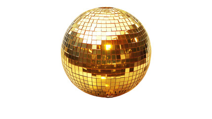 Fototapeta premium Yellow disco ball on a transparent background
