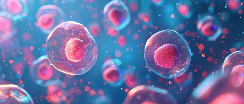 Detailed view of cells, medical illustration for healthcare device marketing