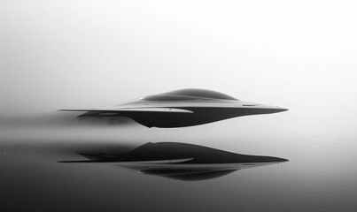 Lone Boat in the Fog: A Solitary Vessel Amidst a Dense Misty Landscape