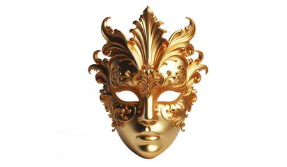 Golden mask transparant background,png ai generative