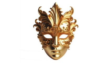 Golden mask transparant background,png ai generative