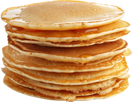 Stack of Delicious Golden Brown Pancakes with Syrup Clipart, png, di cut, cut out, isolated on transparent background