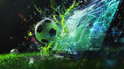 The football breaking laptop