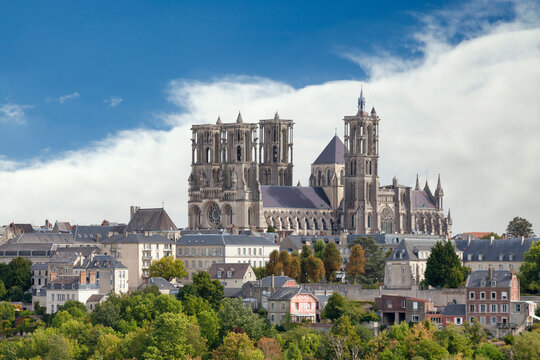Aerial view of Laon Cathedral