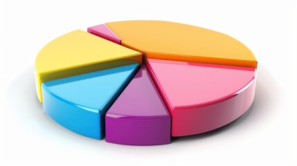 Obraz premium Colorful pie chart diagram illustrating market share percentages for various product categories.