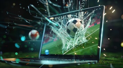 The soccer ball breaking laptop