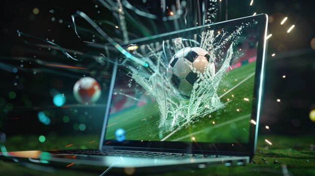 The soccer ball breaking laptop