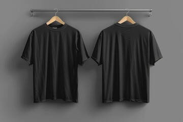 The black clothes hanging on the hanger