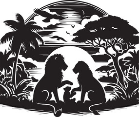 Lion Silhouette Vector Art