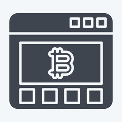 Icon Bitcoin Website. related to Cryptography symbol. glyph style. simple design illustration