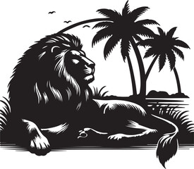 Lion Silhouette Vector Art