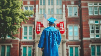 Fototapeta premium The Student in Graduation Gown