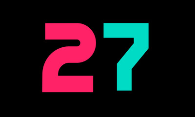 Number Colorful New Trend Modern Logo