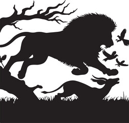 Lion Silhouette Vector Art