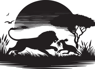 Lion Silhouette Vector Art