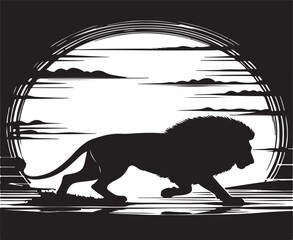 Lion Silhouette Vector Art