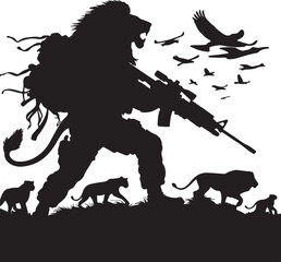 Lion Silhouette Vector Art