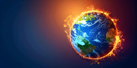 Earth globe heating in a micro wave, concept of global warming and climate change.