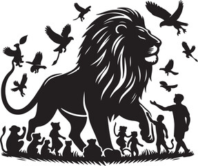 Lion Silhouette Vector Art