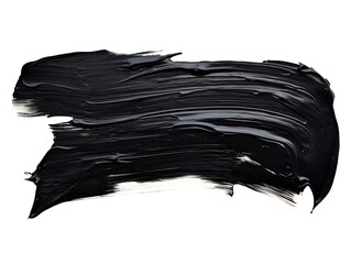 A black brush stroke on a white background